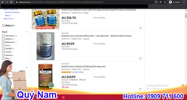 Với Ebay.com.au, bạn có thể mua thực phẩm chức năng với giá tốt hơn mua trên cửa hàng phân phối
